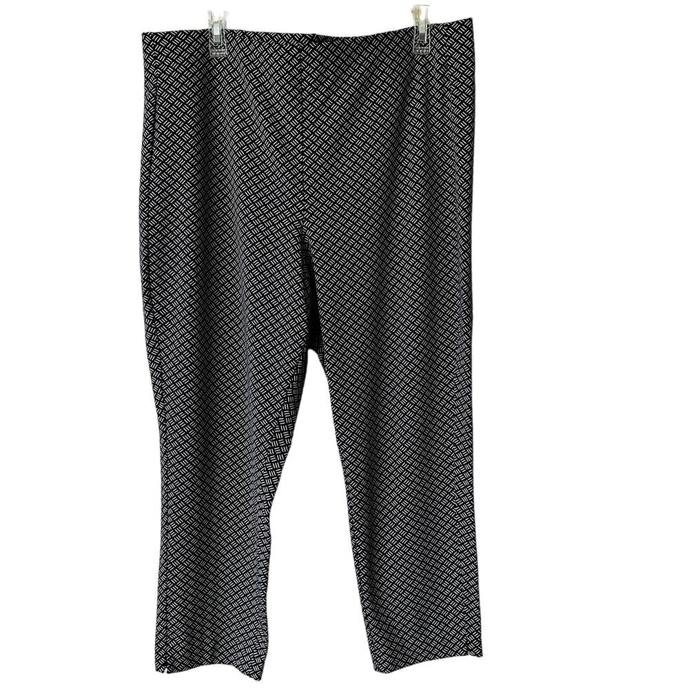 J. Jill Wearever Trouser Pants Slim Ankle Geometric Black Size PXL Travel Office